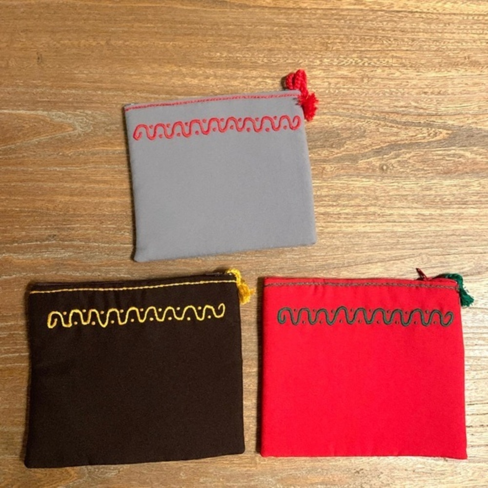 Bosnian New Vintage Boho Embroidered Mini Bags Set Clutch Cosmetic Bag Red Black